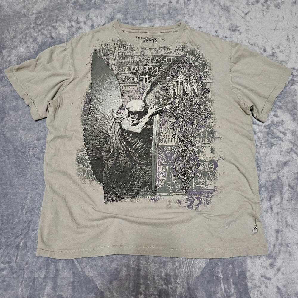 VINTAGE Y2K Modern Culture T-Shirt Angel Warrior Affliction Style Size XXL